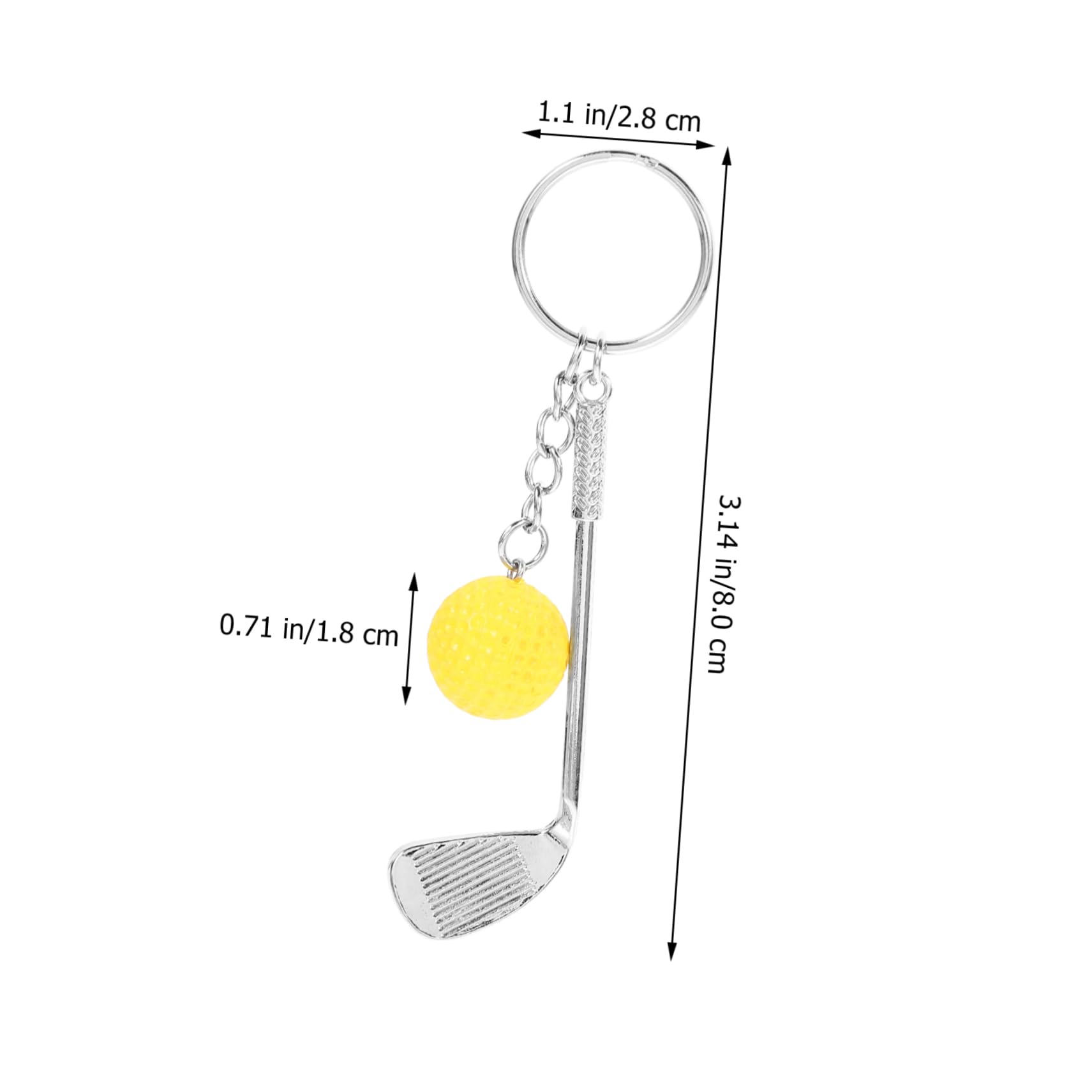 Yardwe 8 Stück Golf Anhänger Schlüsselanhänger Schlüsselanhänger Rucksack Anhänger Lustiges Accessoire Lustige Partygeschenke Golfbälle Metall