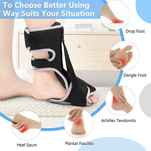 Woshshen Plantar Fasciitis Night Splint, Adjustable Plantar Fasciitis Relief Night Splint For Women & Men, Relief Brace For Plantar Fasciitis Relief, Achilles Tendonitis And Foot Drop (Black, Large) #TOP1