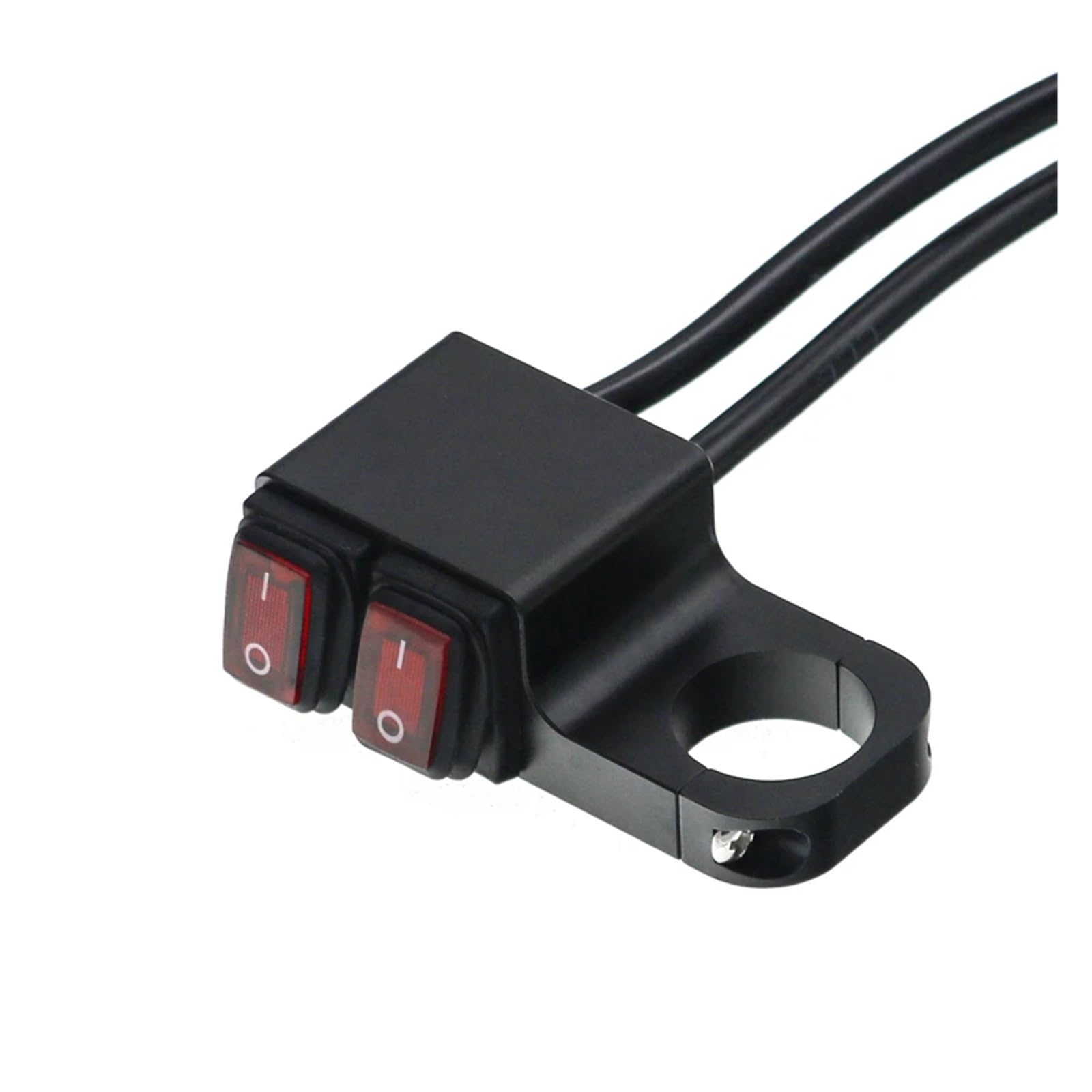 Moto ATV Guidon Double Commande Bouton De Mise À Mort Interrupteur Phare Danger Frein Antibrouillard Commutateurs(Red)