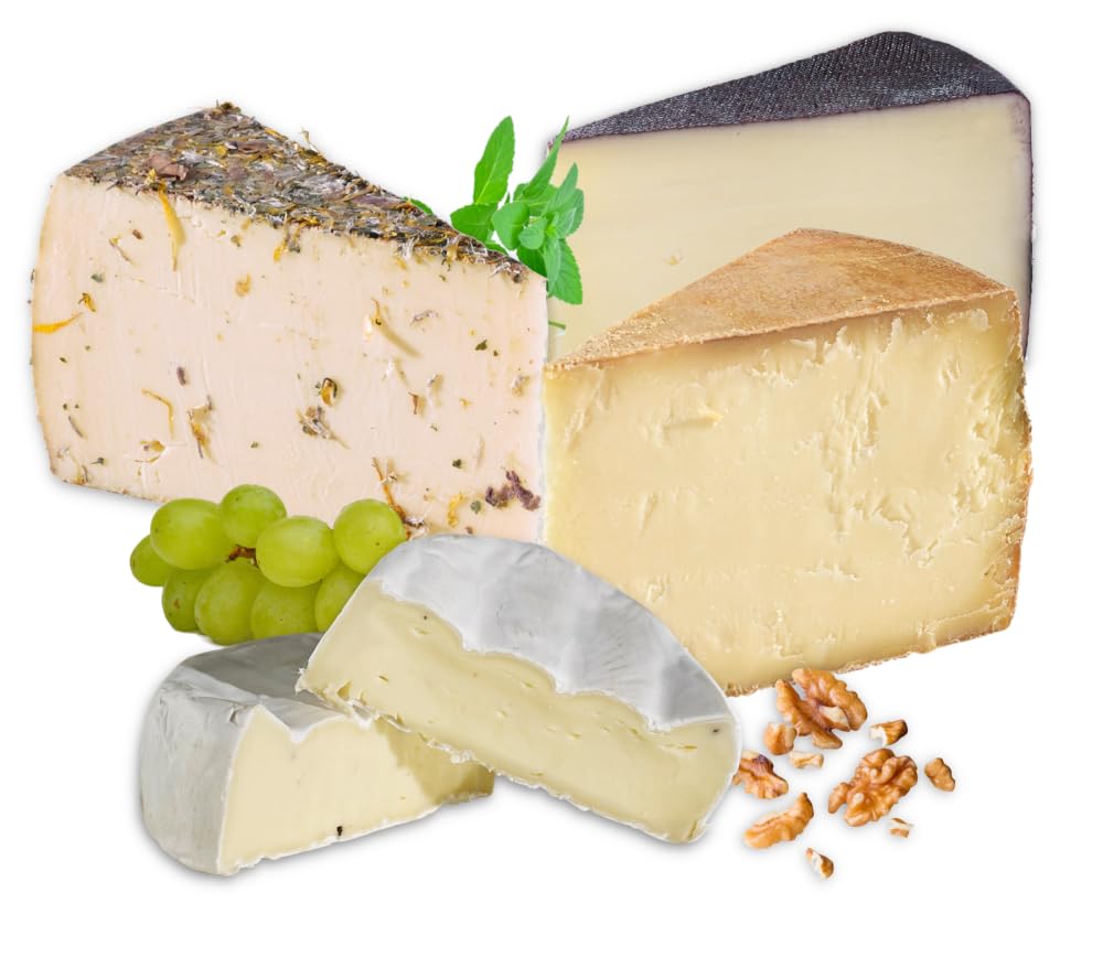 Almgourmet - Gourmet-Käse Variation 4 (1250g) - Käsepaket mit 4 Tiroler Käsesorten und Käsepapier - Tolle Käse-Geschenkidee für Weihnachten & Geburtstag
