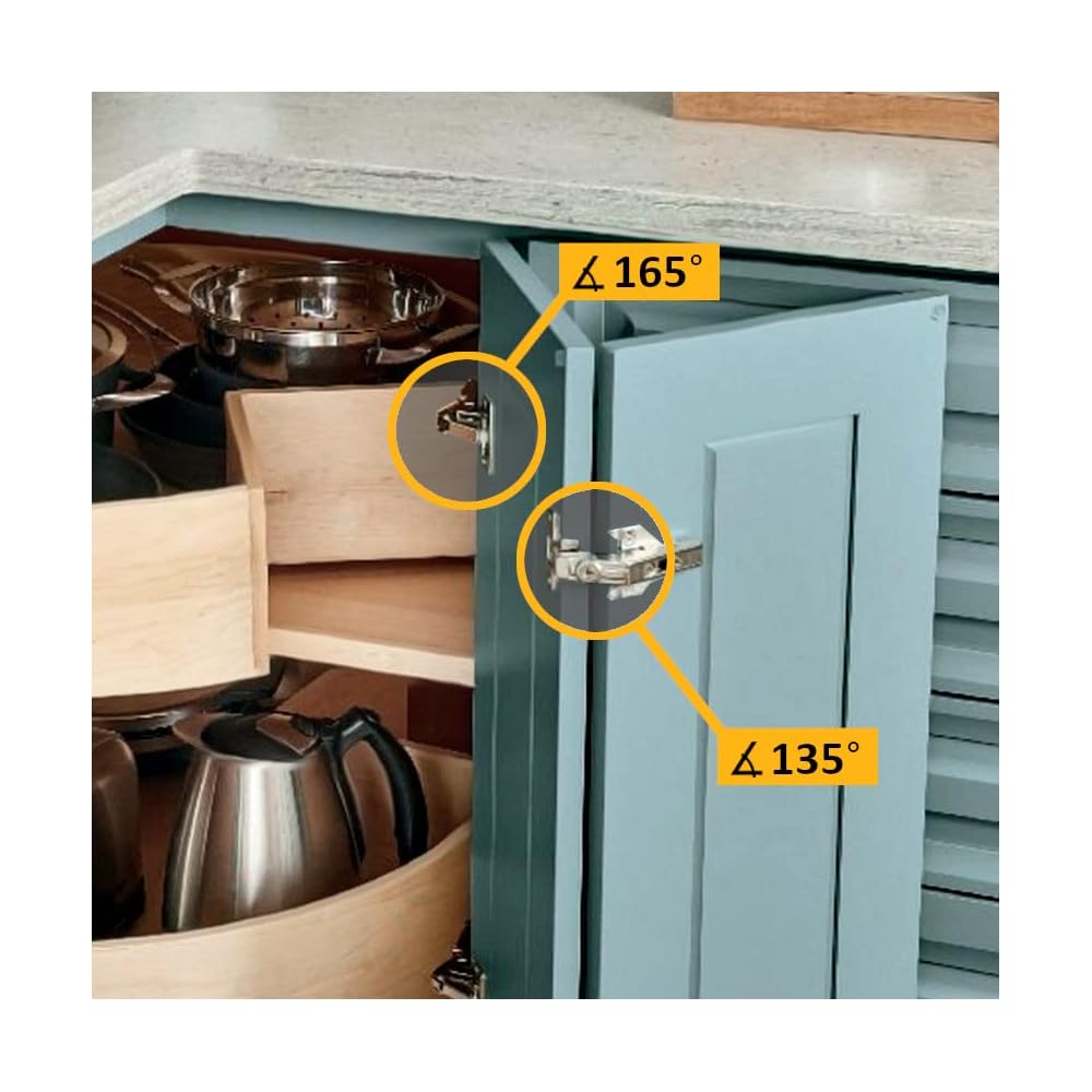 Buy ANGSTROM 2Pack Lazy Susan Hinges, Full Overlay Concealed
