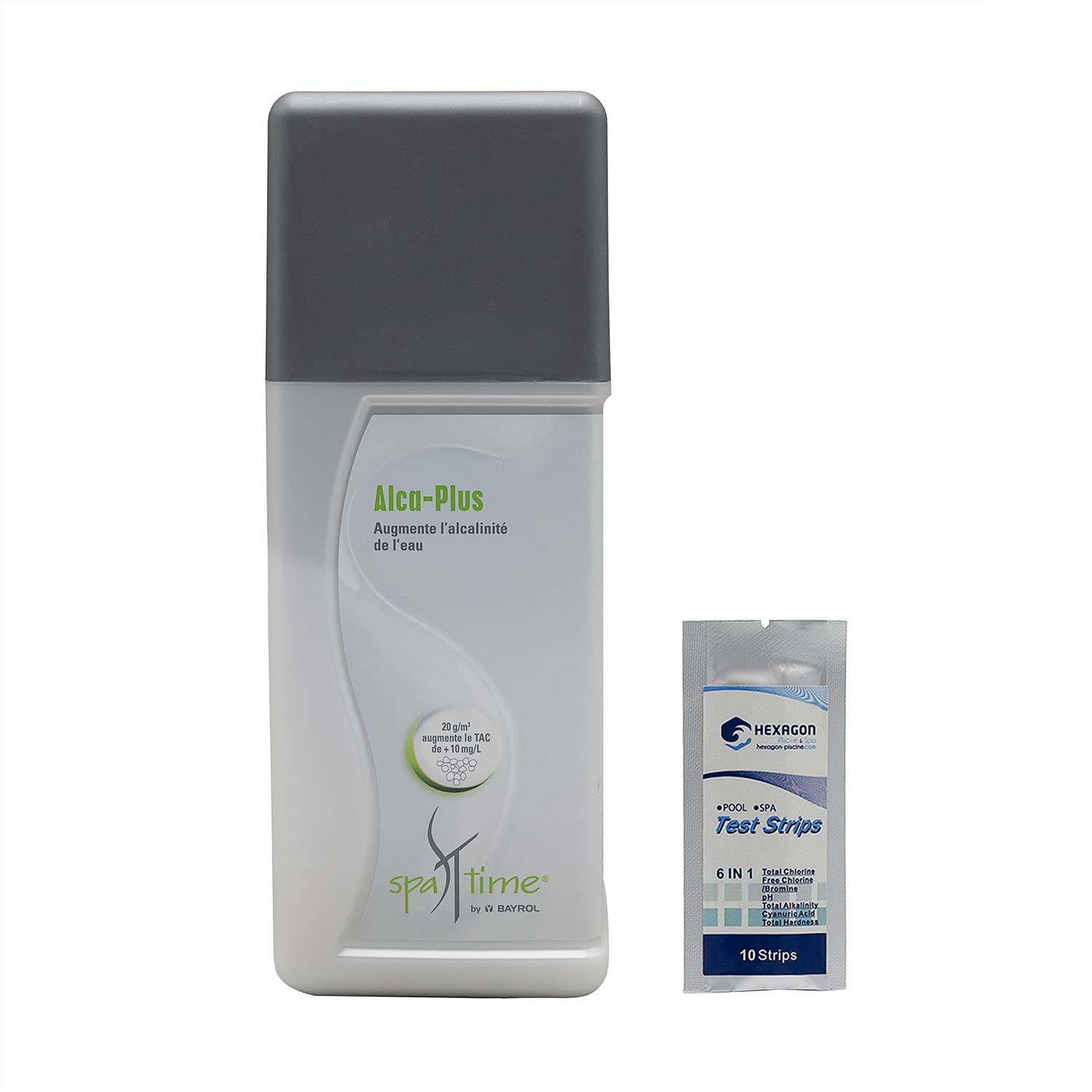BAYROL SpaTime ALCA-Plus Granulés - 1kg | Correcteur TAC - Augmente l'Alcalinité - Dissolution Rapide + 10 Tests HPS OFFERTS 6 en 1