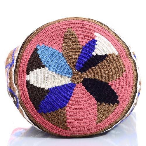 Image of WYOU Designer Wayuu Hand-Crochet Woven Summer Beach Bag for Everyday, Travel-Large Beachy Purse, Colorful Purses for Women