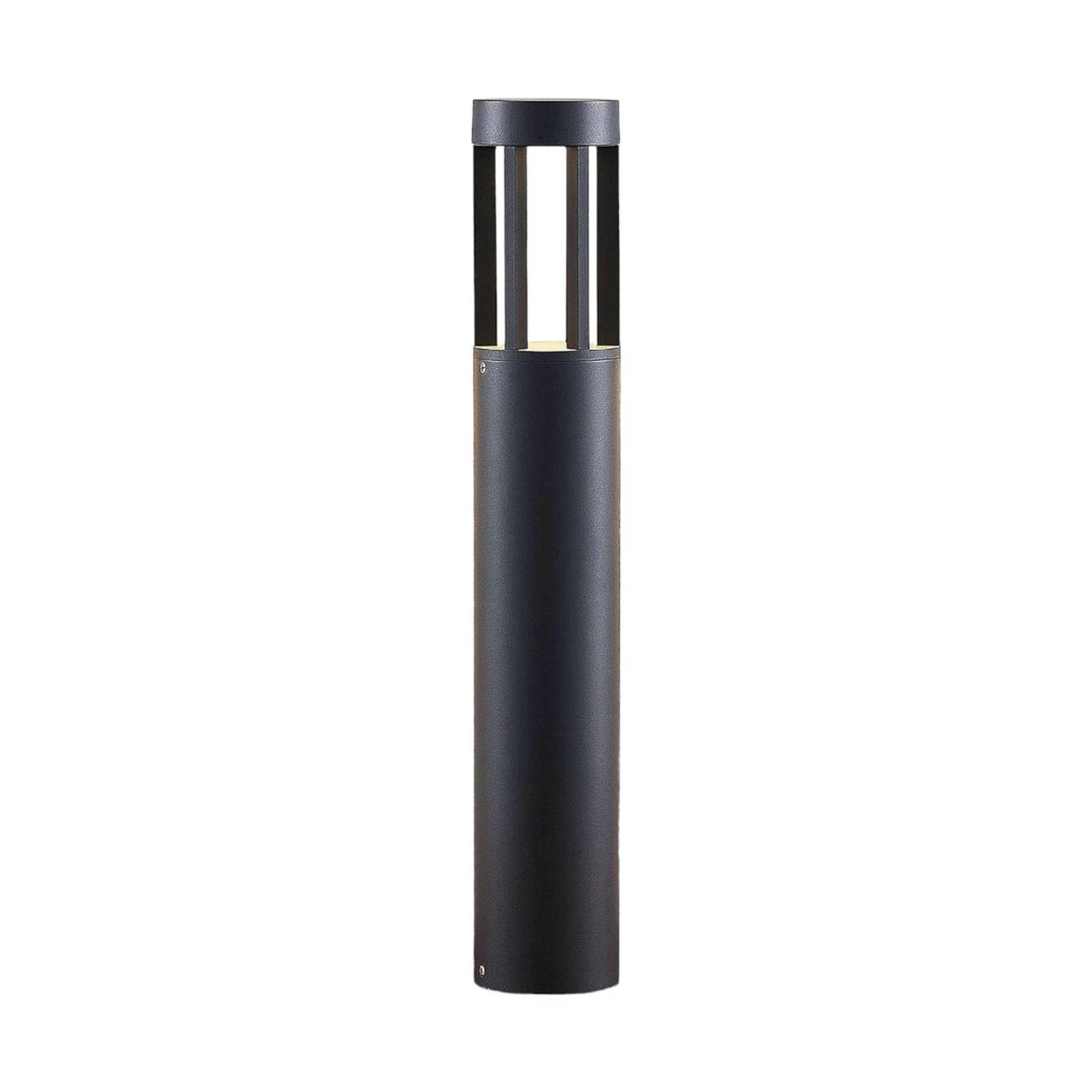 Lindby Dark Grey Led Outdoor Lights Jordis (Modern) In Black Made Of Aluminium (1 Light Source,) From Garden, Path Bollard Lamp Pillar