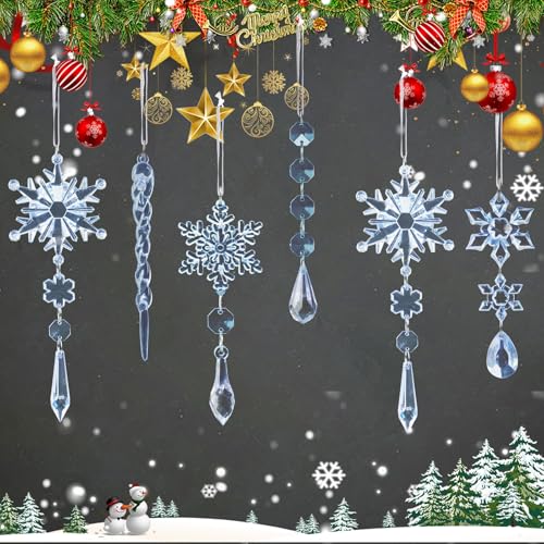Image of Crystal Ornaments for Christmas Tree Winter Wonderland Decorations