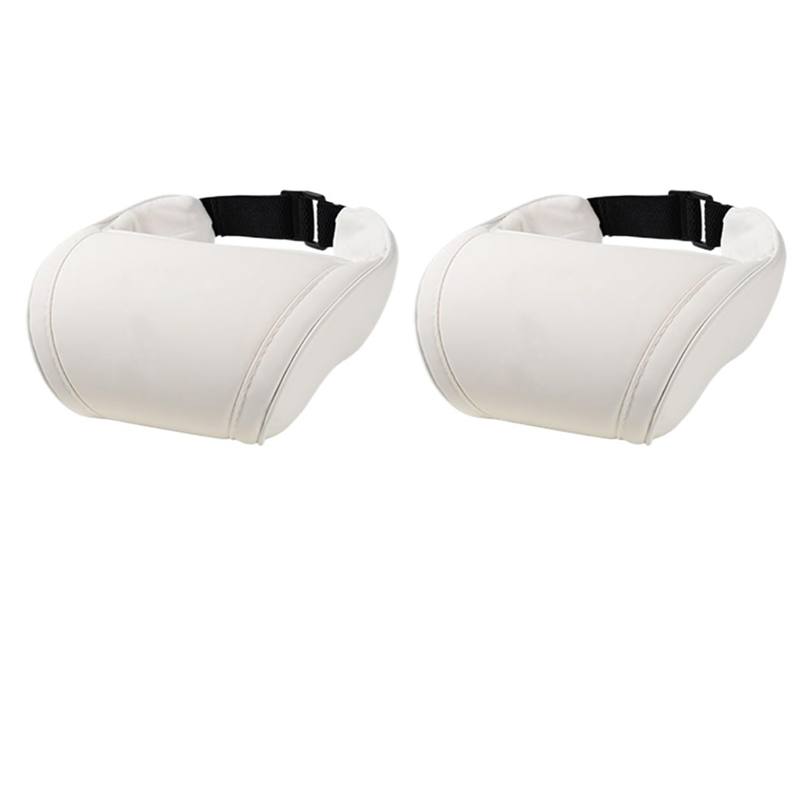 Zagłówek fotela samochodowego Pasuje do Tesli skórzanych poduszek z pianki zapamiętującej kształt, akcesoriów samochodowych(2 PCS White)