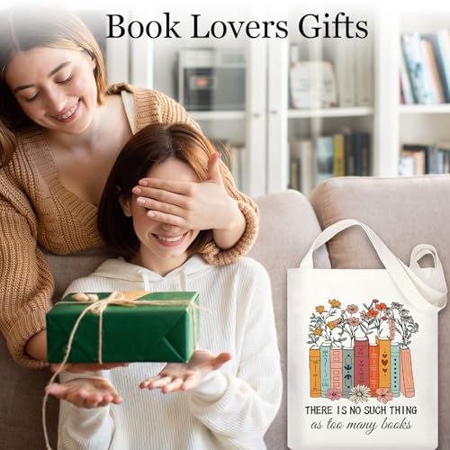 Bolso tote temático de libros, regalo divertido para amantes de la lectura, mujeres, bibliotecarias y profesores, de lona resistente miniatura 6