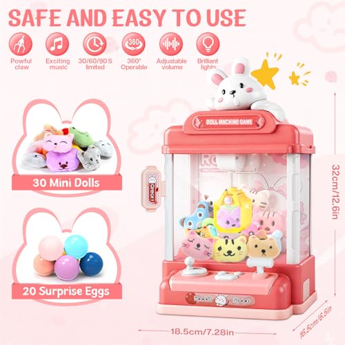 Image of Claw Machine for Kids, 30 Toys & 20 Surprise Eggs
