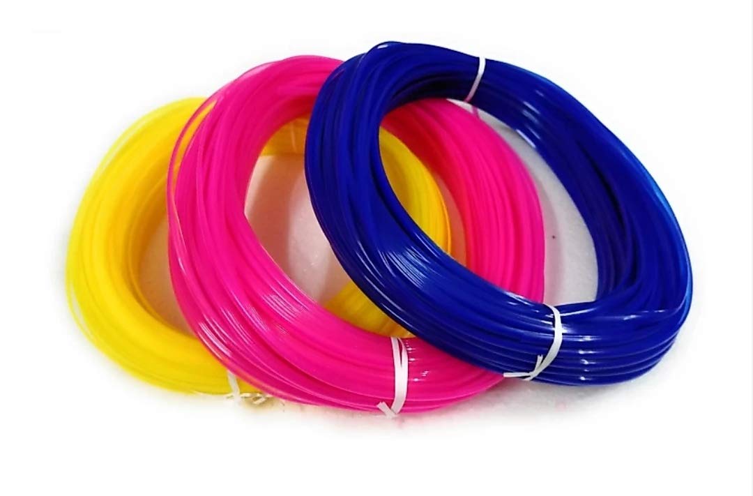 GURUDEV CRAFTSPlastic Broom Wire(Yellow, Pink, Blue) for Craft Work, Basket Making, Flower vases Making, Pack of 3(80 mtrs Each)
