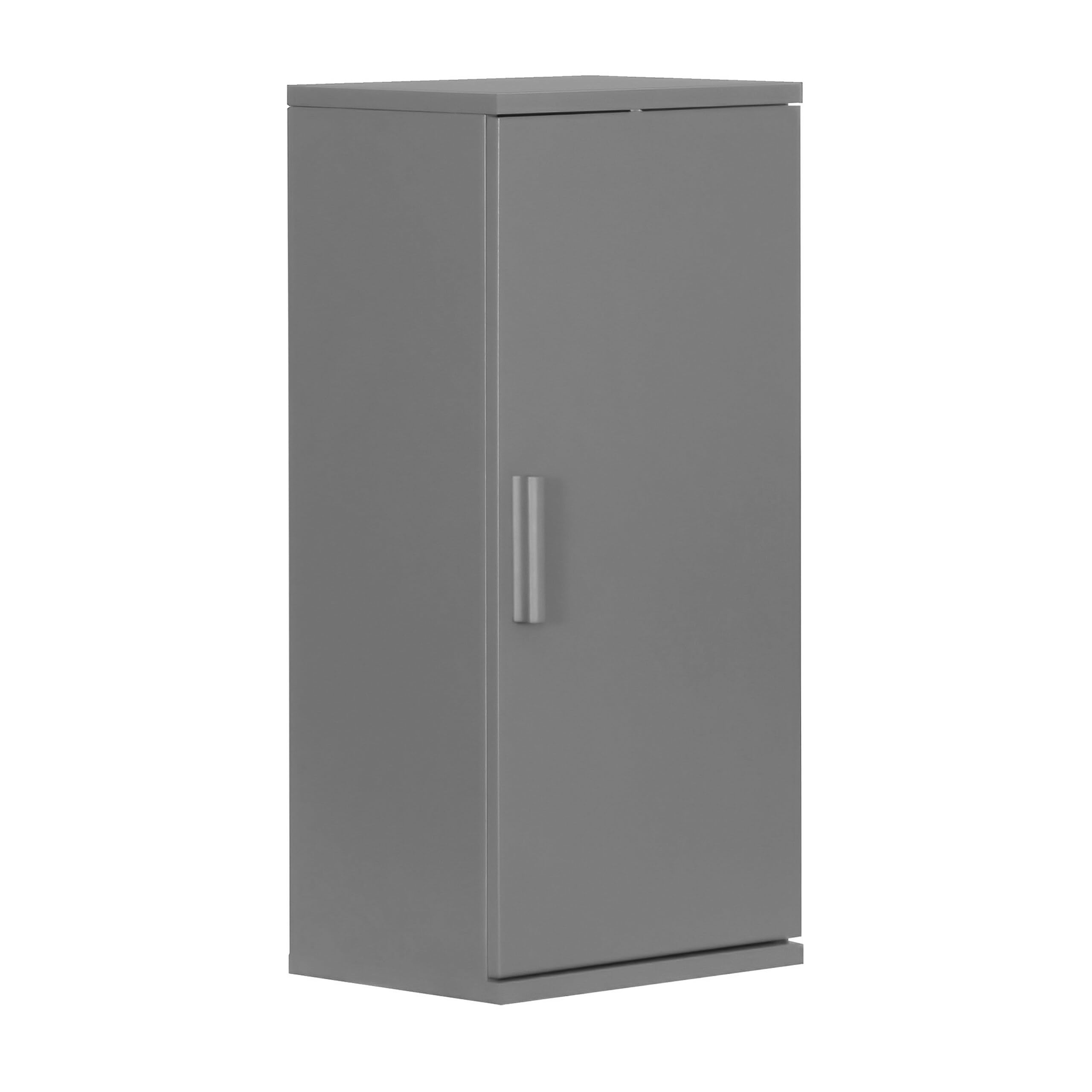 Relaxdays Armoire Suspendue Salle de Bain, 2 Compartiments, H x L x P : 62 x 30 x 21 cm, étagère réglable, MDF, Gris