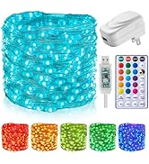 Minetom Color Changing Fairy String Lights: 66 Feet 200 Led Waterproof Twinkle Lights with Remote...