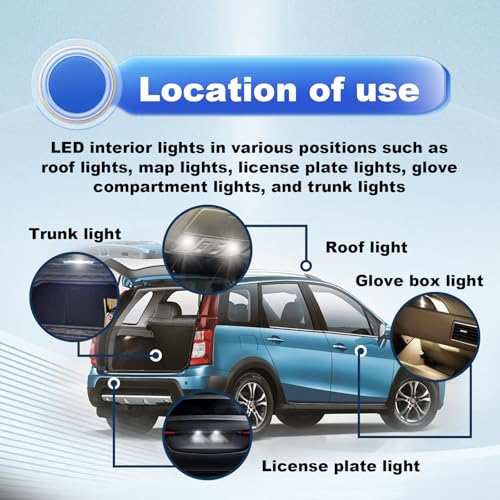 Kit de 42 luces LED interiores para autos, blancas miniatura 6