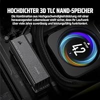 Corsair MP700 PRO SE mit Luftkühler 4TB PCIe 5.0 x4 NVMe 2.0 M.2 SSD – M.2 2280 – Bis zu 14.000 MB/s. Sequentielles Lesen – Hochdichter 3D TLC NAND – Schwarz – Ansicht 6