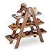 Produktbild Relaxdays Etagere, 3 Etagen, Akazienholz, klappbares Gestell, HxBxT: 38 x 41 x 15 cm, rustikaler Servierständer, braun