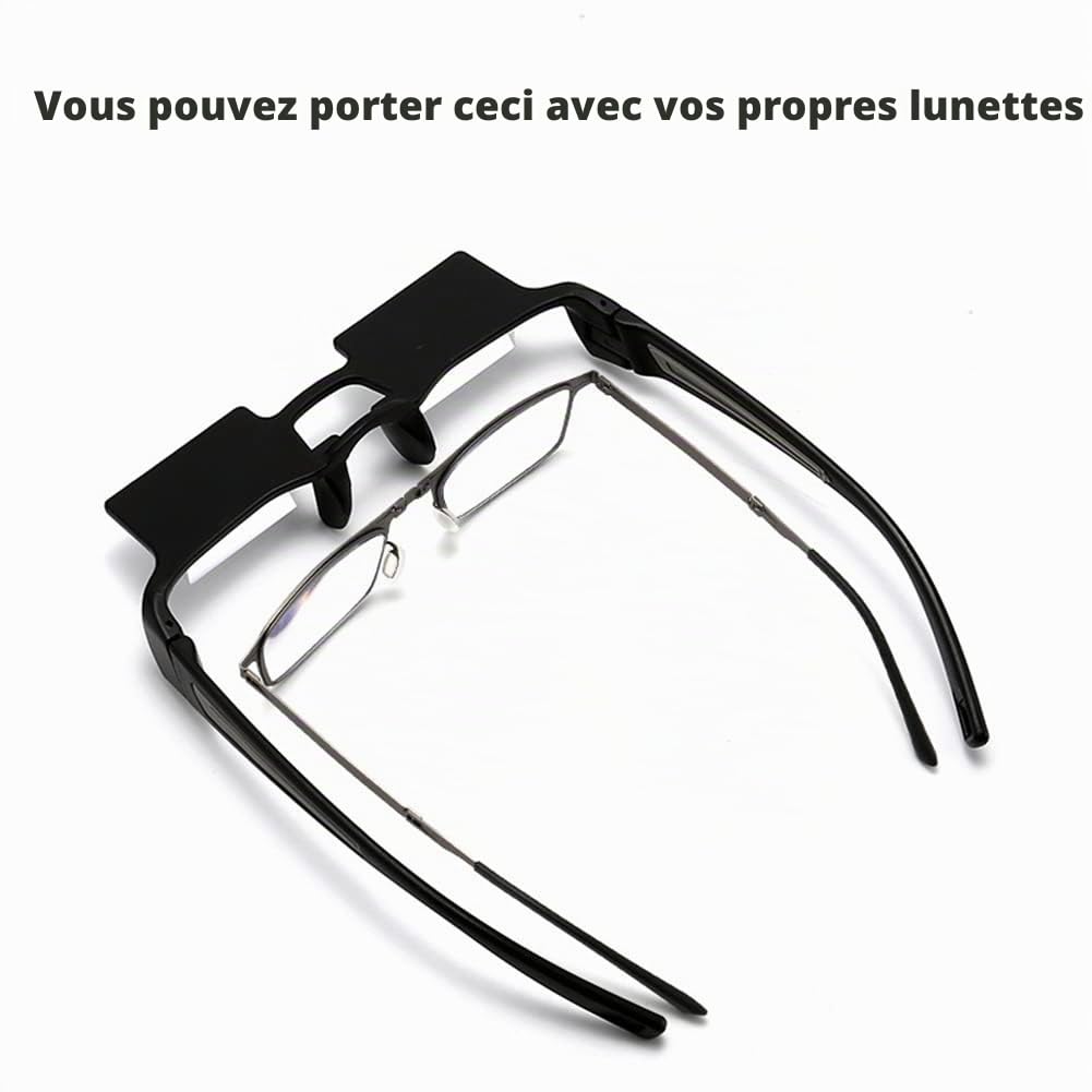 CHANGAR Lunettes à prisme légères Lunettes paresseuses pour lit Lunettes à miroir légères Lunettes de lecture horizontales allongées Vision à 90° Lunettes à prisme pour s'allonger Lire et regarder la