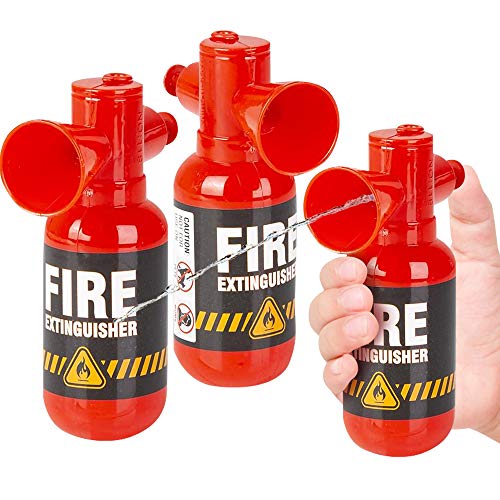 ArtCreativity Mini Fire Extinguisher Squirter Toys, Set of 3, 4.25 Inch Water Extinguisher with Realistic Design, Fun Outdoor Summer Toys, Great Fireman Toys for Kids, Novelty Gag Gift Item