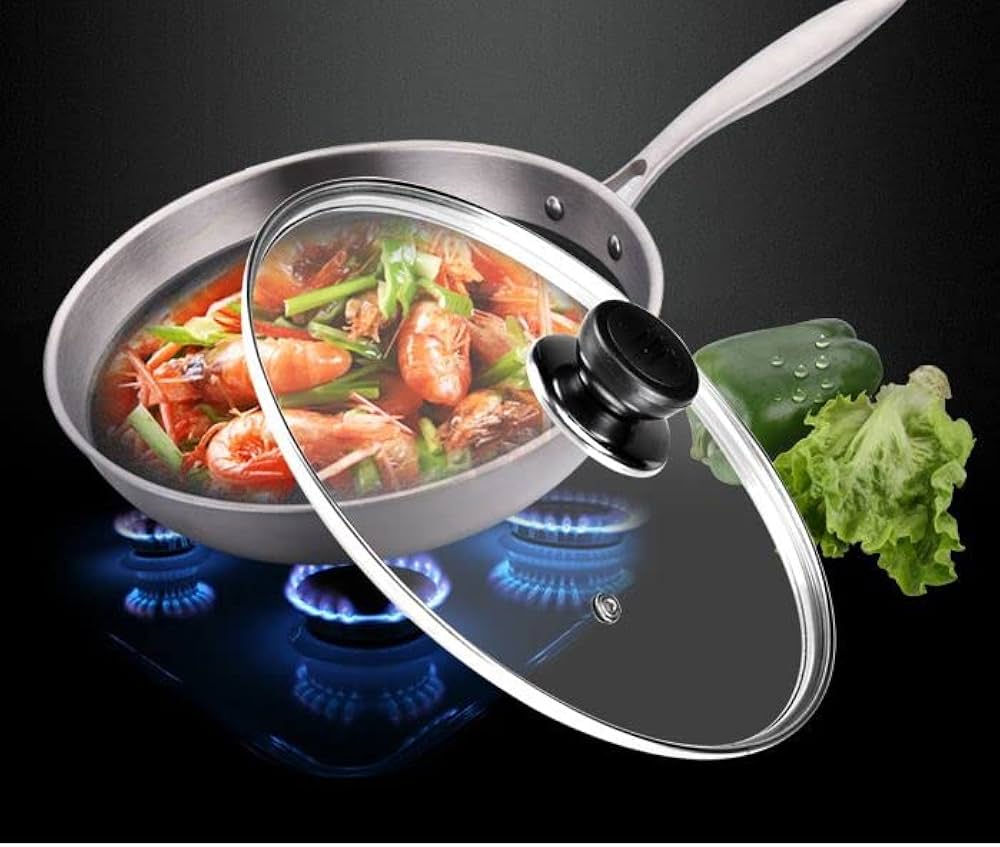 Amazon.co.jp: 鍋蓋交換用蓋 ドーム中華鍋カバーガラスステンレス鋼