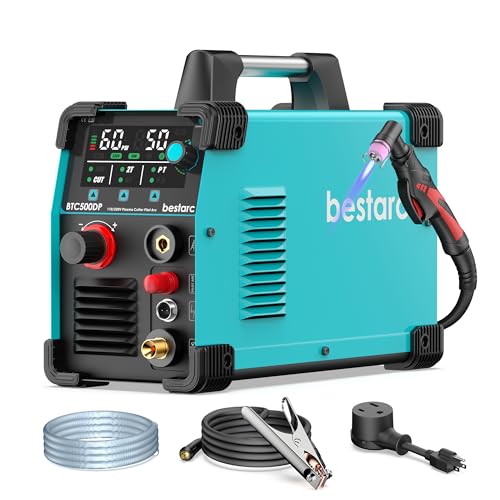 Image of Bestarc 50A Plasma Cutter Machine [Pilot Arc], 110 /220V Dual Voltage, 3 /4 inch Max Cut on Steel, Aluminum & Copper, LED Display, Air Sensor, Post Flow, 2T /4T Mode DIY, Home Garage & Workshop