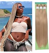 Ash Blonde Braiding Hair Pre Stretched Mixed Knotless Braids Hair Extension for Braiding