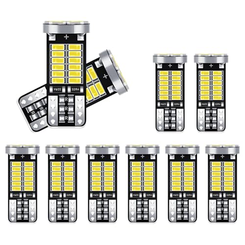 NYTKL 10 PCS T10 Car LED Bulb, Super Bright 6500K 3014 Chipsets 34-SMD T10 Vehicle Interior Lights, LED Replacement Bulbs for Car Dome Map Door Trunk License Plate Lights