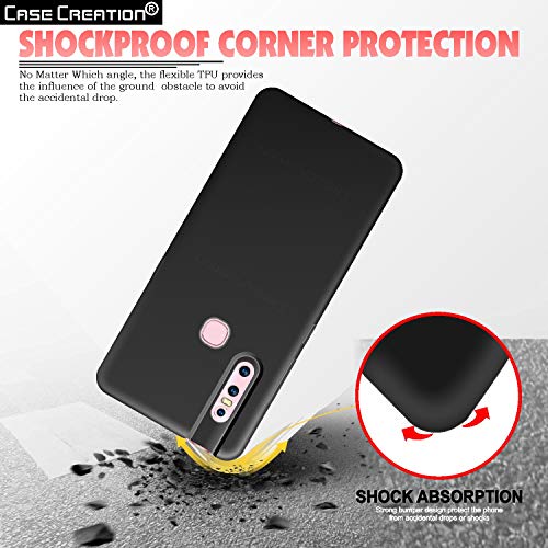 Image of Case Creation Luxurious OG Series for VivoV15 Case Cover,Anti-Dirty Slim Case Frosted Matte Cute Candy TPU Raised Bezel (Splash of Color) Back Cover for Vivo V15 -Black