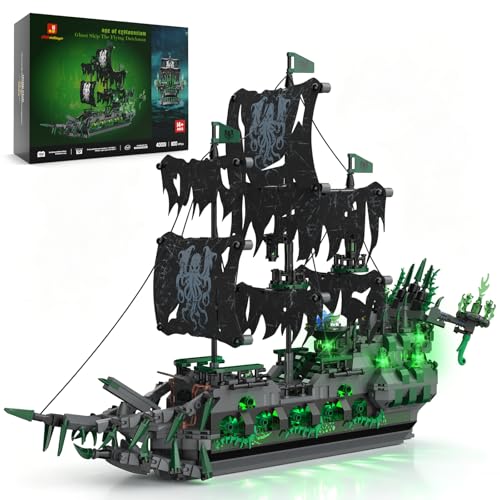 JMBricklayer 40001 Flying Dutchman - Set di mattoncini da costruzione per nave pirata, nave da vela, giocattolo per adulti e ragazzi