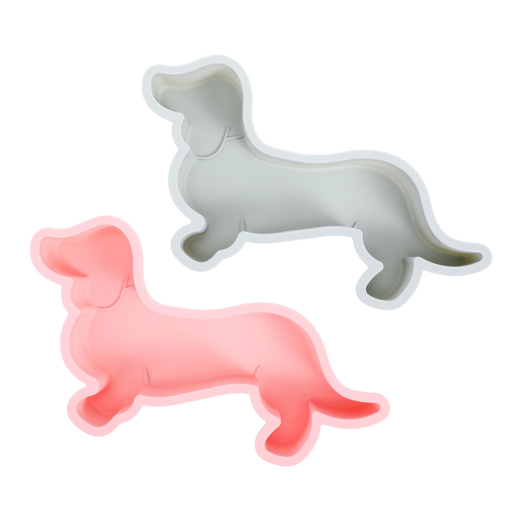 Molde de Silicona Antiadherente para Dulces en Forma de Perro, Resistente al Calor, 2 Piezas para Hornear Pasteles y Golosinas en Cocina DIY