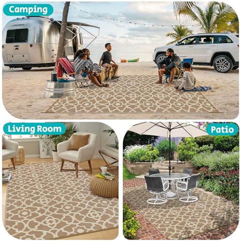 HEBE Outdoor Rug Waterproof 6x9, Plastic Straw Rug Camping Rug, Reversible Outdoor Patio Rugs RV Mat Clearance, Indoor Outside Floor Carpet for Porch,Deck,Camper,Balcony,Backyard - Image 8
