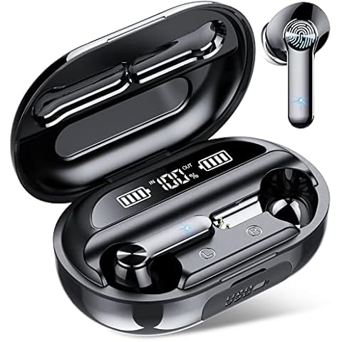 Wekily Bluetooth 5.1 Kopfhörer in Ear, Kopfhörer Kabellose mit HiFi Stereo, IPX7 Wasserschutz in Ear Bluetooth Ohrhörer, Eingebautes 4 Mikrofon Cover