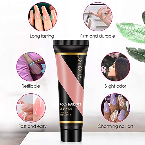 Das Poly Extension Gel Nail Set, das Natural Colors Builder Gel Set, enthält einen Basis-Gel-Decklack für das DIY Nail… – Bild 5