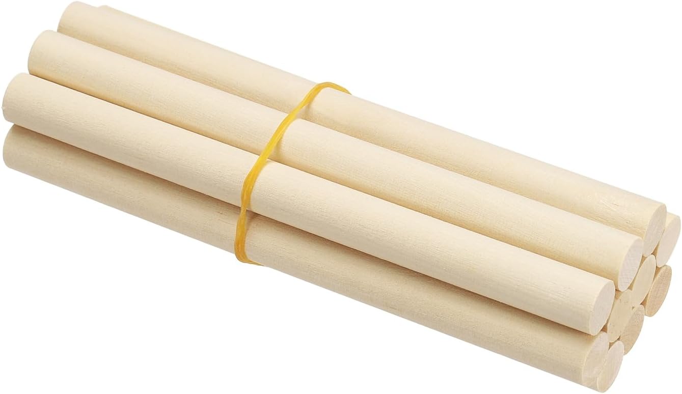 PATIKIL 1/2 x 8 Inch Wooden Dowel Rod, 10 Pcs Wood Dowels Unfinished Round Wood Sticks Hardwood Sticks for Craft DIY Projects Home Decor, Natural Color