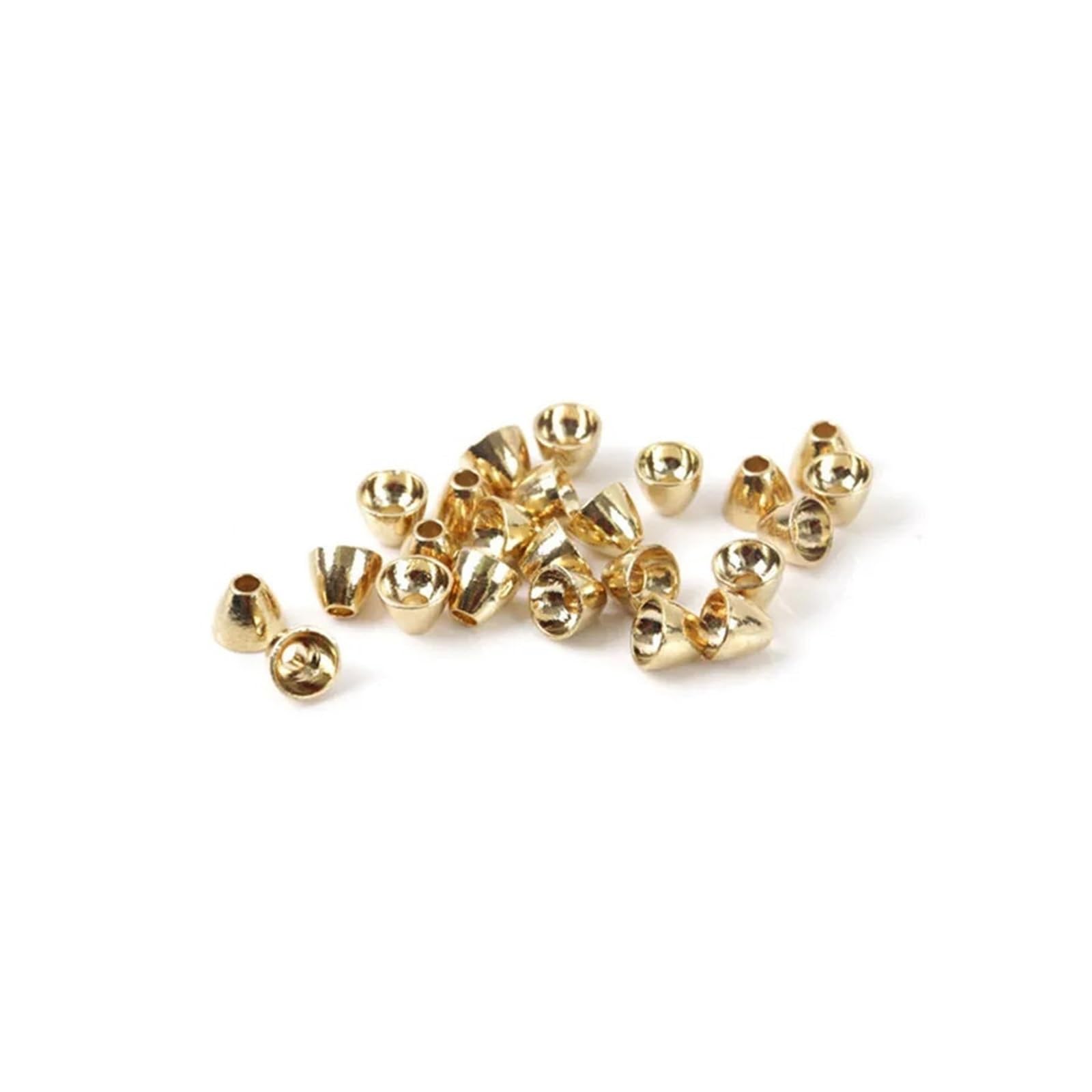 Bryske 25pcs Tungsten Fly Tying Cone Heads Black Nickel/Gold 5-6mm