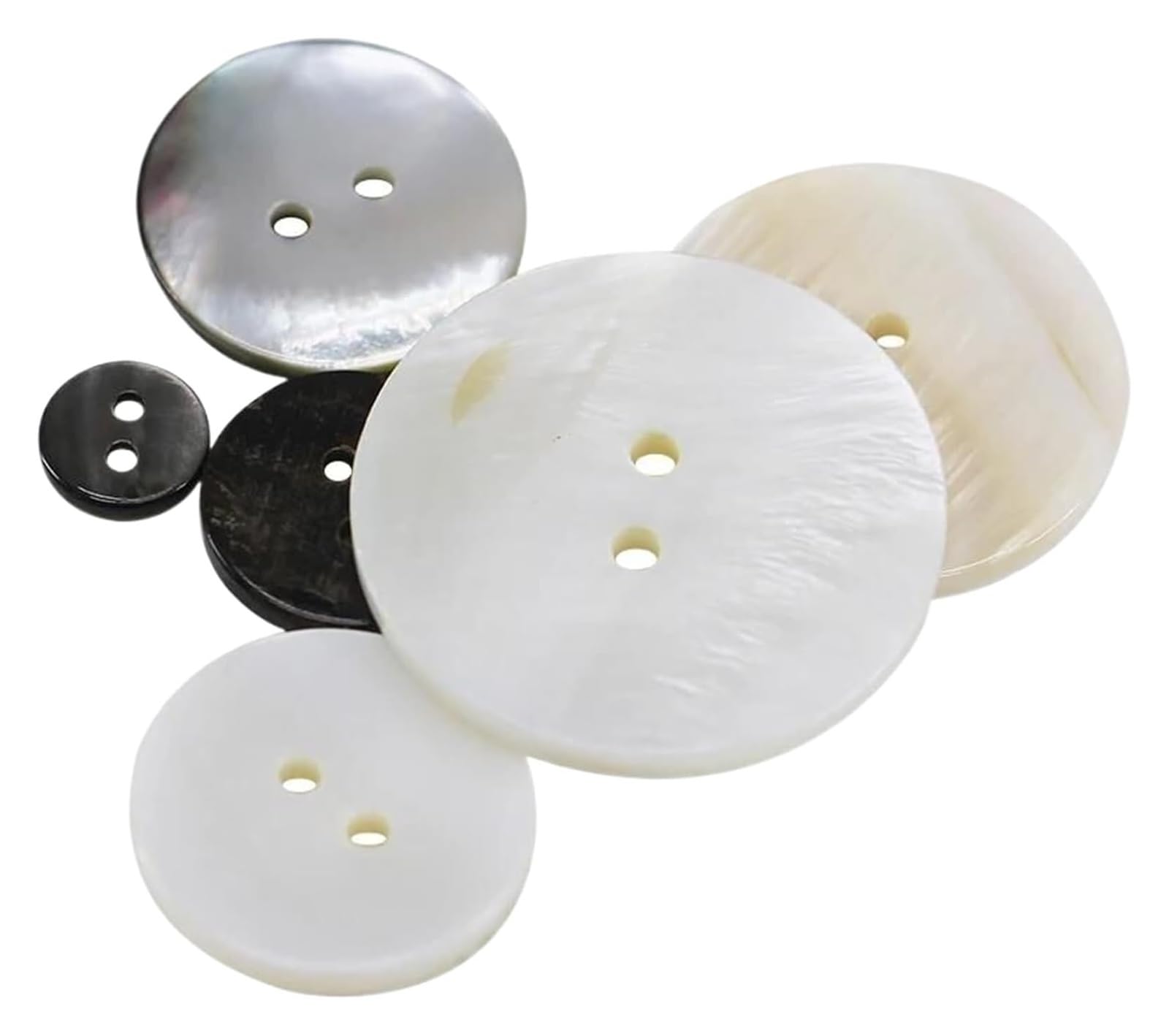 caracola, 10 Uds. Botones naturales de concha for ropa, accesorios costura(Shells Black,18mm)