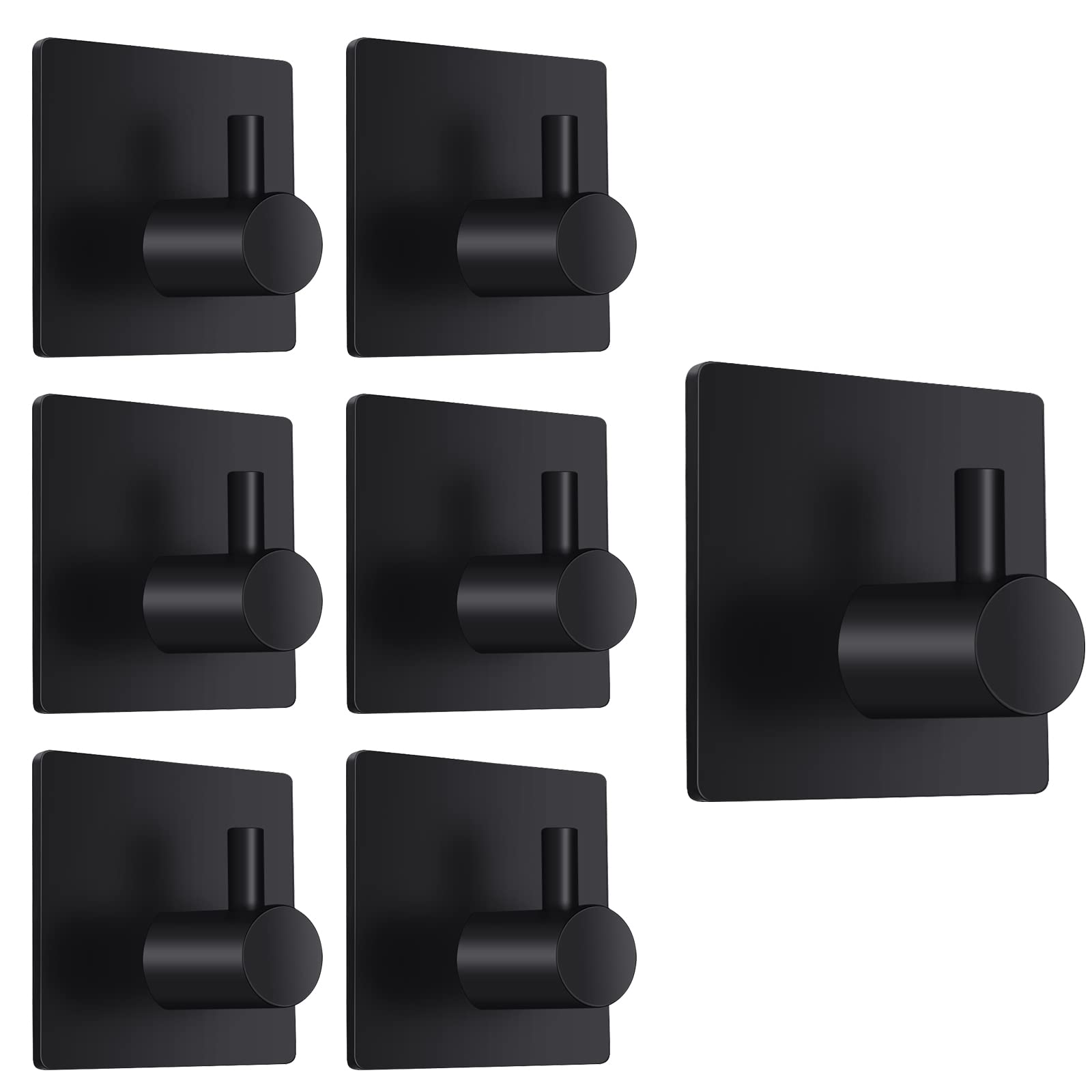 UCHUANG Wall Hooks Heavy Duty Self Adhesive 304 Stainless Steel Traceless NO Nails-Anti-Rust Waterproof Hook for Bathroom, Kitchen, Hanging, Coat Robe, Towel, Key - Silver (7 Pack)UCHUANG Wall Hooks Heavy Duty Self Adhesive 304 S…