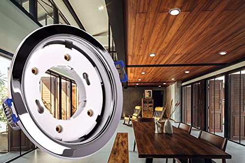 10x SET Einbaustrahler für 230V chrom rund Einbau Spots Decken Strahler Leuchte Spots Deckenleuchte Lampe Einbauleuchte Einbaurahmen GX61 CH