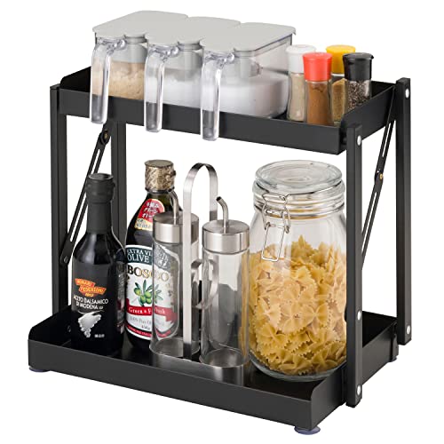 キッチンラック 調味料ラック シンク下ラック 完成品 幅37×奥行22×高さ31cm KSR-2BK