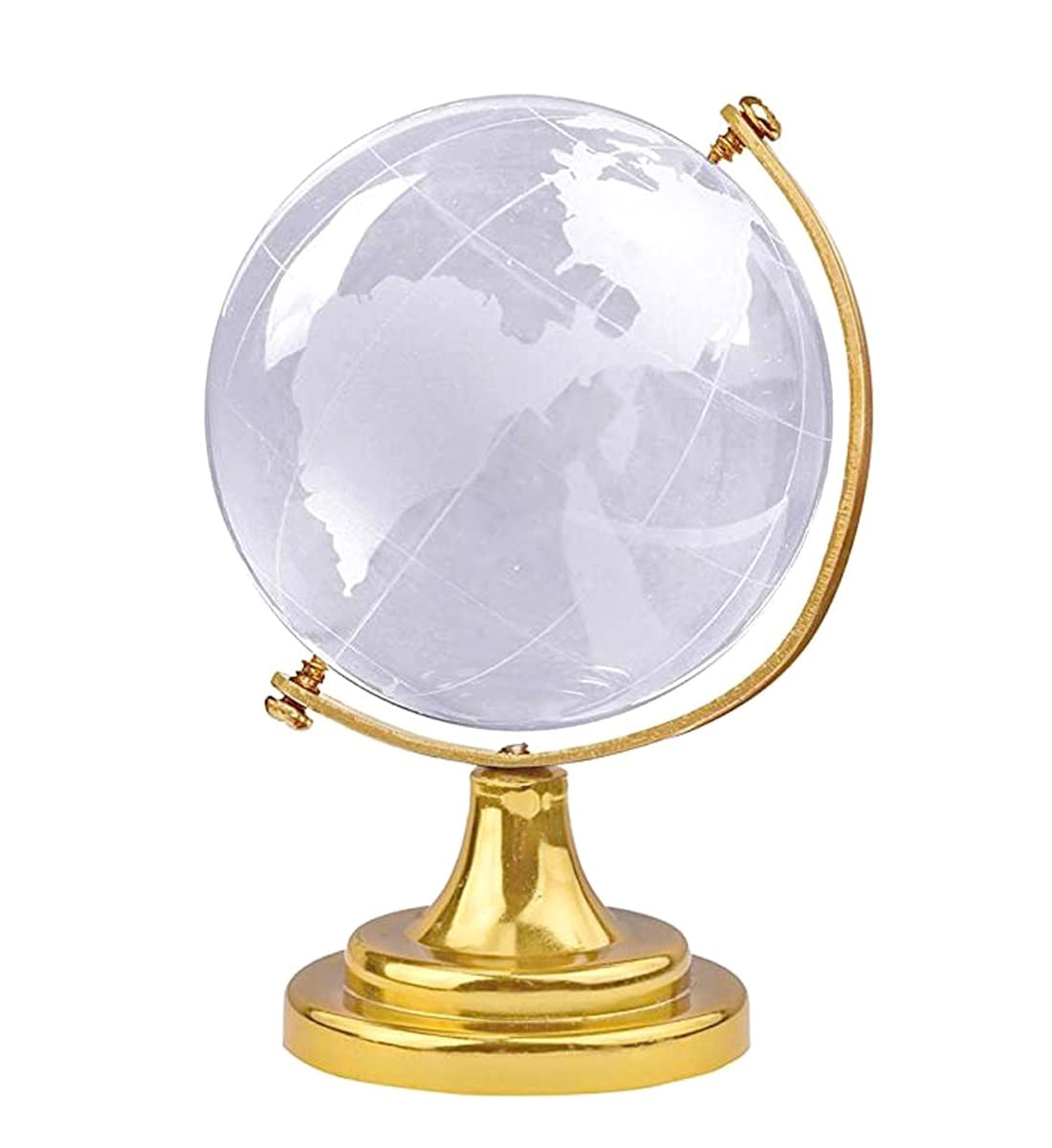 ASV Fashion Crystal Globe Desktop Globe Metal Round Crystal Sphere Glass Globe Model Marble Terrarium Decorations Geographic Globe Table Decoration High Borosilicate Glass 3d Delicate