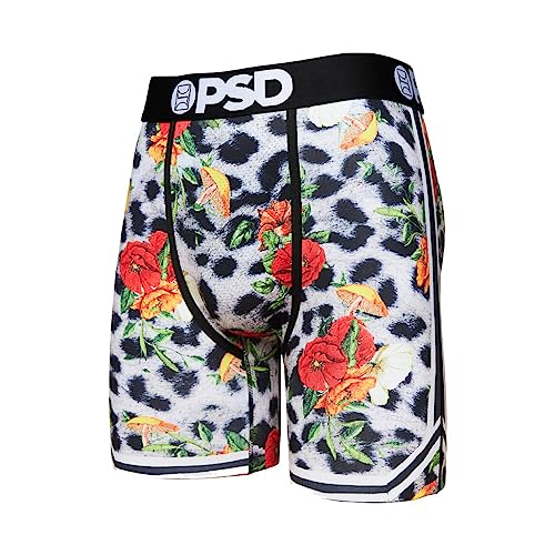 PSD Men's Striped Floral Fur Boxer Briefs, Multi, L
