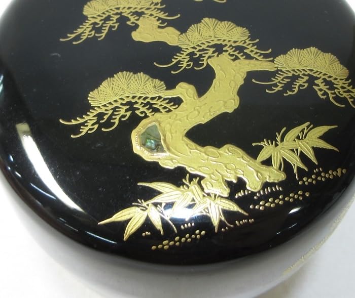 Amazon.co.jp: 【F3381】茶道具塗師哲斎造螺鈿細工老松蒔絵大棗共箱栞