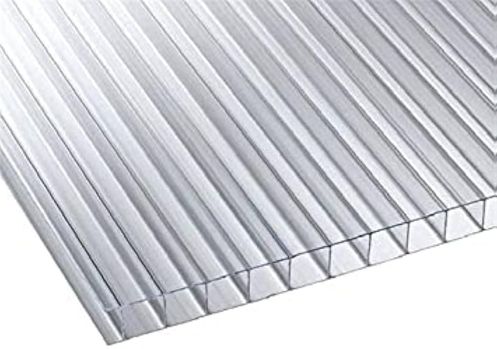 Lastra Policarbonato Alveolare Trasparente 10mm – 100x149 cm – Pannello Resistente per Coperture, Gazebo, Tettoie, Fai da Te – Taglio su Misura