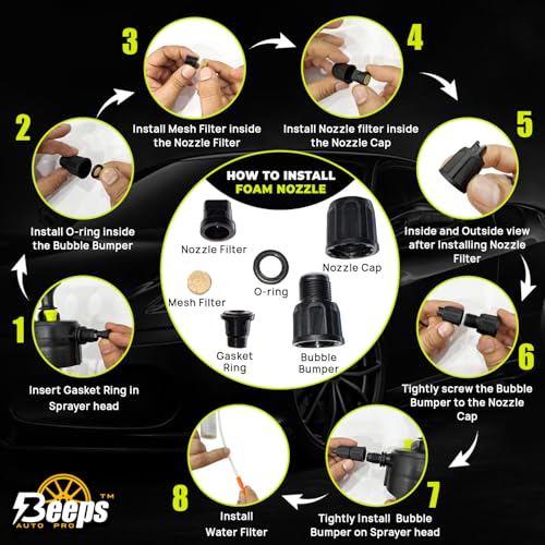 Image of Beeps Auto Pro 2L Foam Sprayer for Car & Bike Washing with 2 Microfiber Towels 500 GSM, Manual Pump Car Shampoo Foamer, Thick Snow Foam Wash Sprayer, High Absorbency Car Cleaning Cloths