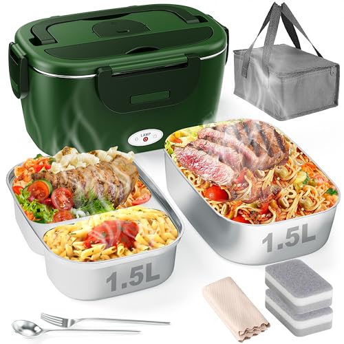 Geveniss Electric Lunch Box with Dual Containers