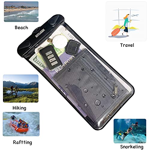 Waterproof Boarding Pass Bag Passport Holder Travel Organizer Wallet Waterproof Pouch Dry Case for Phone Car Key Fob Walkie Talkie Credit Vaccine Card Cash ID(Black)4