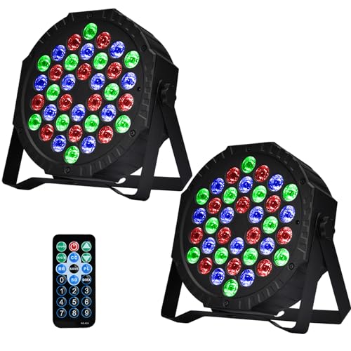 Luces de Discoteca Focos LED par con 36 LED Luz Discoteca Luces de Escenario 7 Efectos de Iluminación Luces para Fiestas con Mando a Distancia para DJ Discoteca Bar Halloween Cumpleaños Navidad