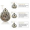 ManChDa Pocket Watch Lucky Dragon & Phoenix Vintage Mechanical Steampunk Skeleton Roman Numerals Fob Chain for Men Women | Bronze #3