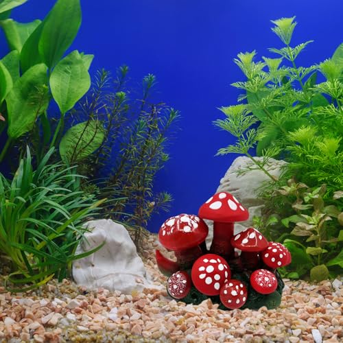 Image of Aquarium Decor Artificial Mushroom - Soft Silicone Ornament for Fish Tanks-Aquarium Plant Landscape Fish Tank Accessories