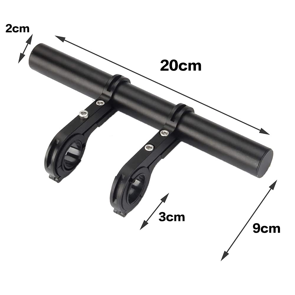Extension de Guidon de Vélo,Double Rallonge de Guidon de Vélo | Extenseur Guidon Support en Alliage D'aluminium Pour Lampe Téléphone GPS Compteur de Vitesse