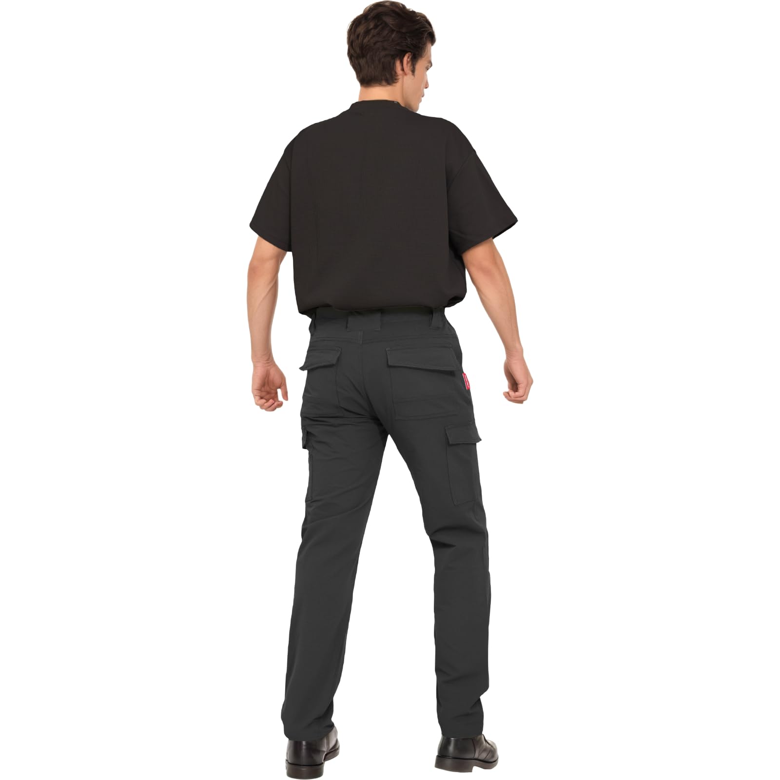 WORK IDEA Pantalón Impermeable Hombre para Senderismo, Softshell Elástico Transpirable y Suave, Pantalón de Trekking, Montañismo y Ocio