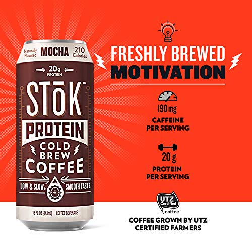 SToK Cold-Brew Coffee, Mocha Protein, 15 oz. Can (Pack of 12) - Thumbnail 6