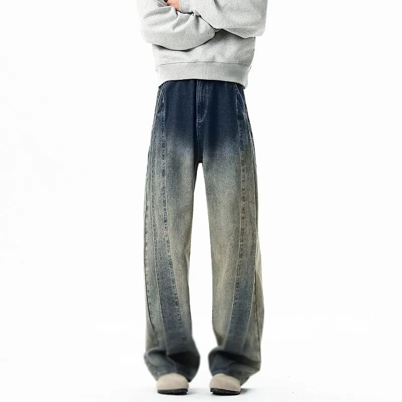 Men Trousers Baggy Jeans Men Straight Leg Pants2